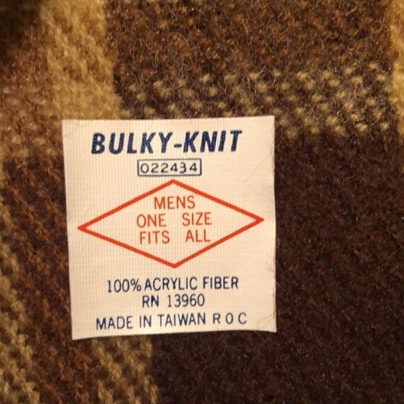 Brown Cream Plaid Acrylic Unisex Scarf - Picture 5 of 5